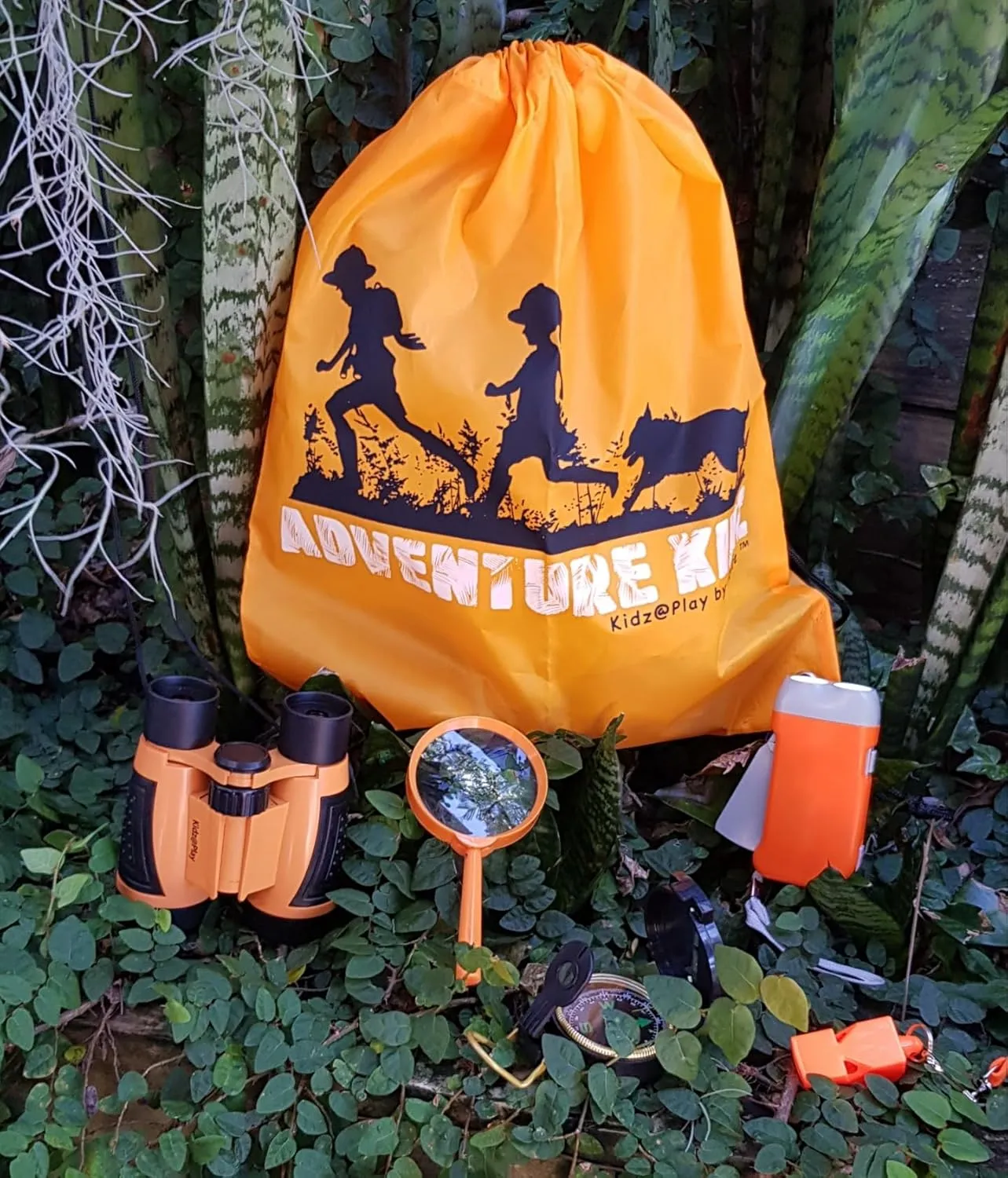 Adventure Kidz - Outdoor Exploration Kit, Children’s Toy Binoculars with Case, Flashlight, Compass, Whistle, Magnifying Glass, Backpack. Great Gift Set for Camping, Hiking, STEM, Pretend Play.