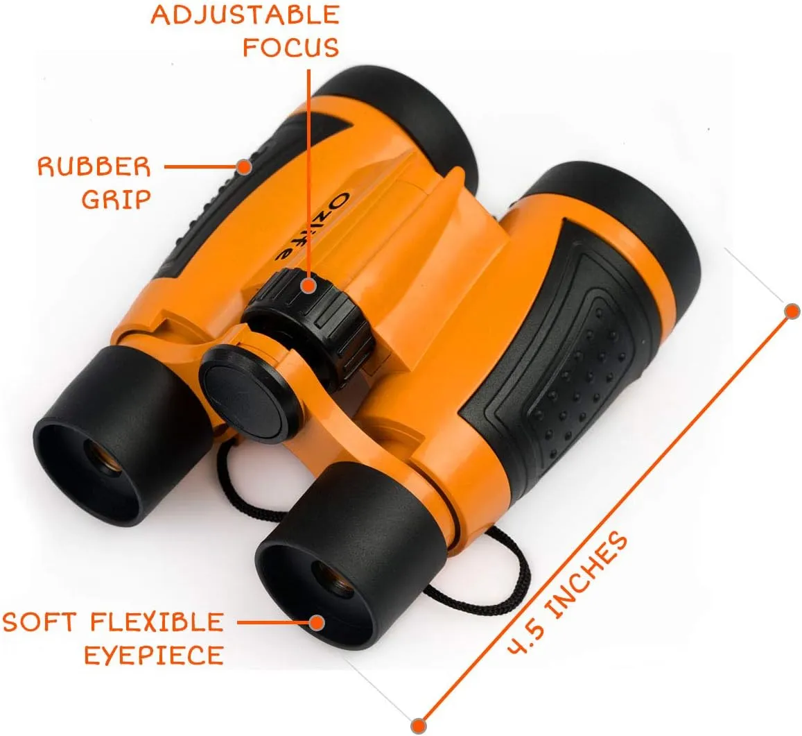 Adventure Kidz - Outdoor Exploration Kit, Children’s Toy Binoculars with Case, Flashlight, Compass, Whistle, Magnifying Glass, Backpack. Great Gift Set for Camping, Hiking, STEM, Pretend Play.