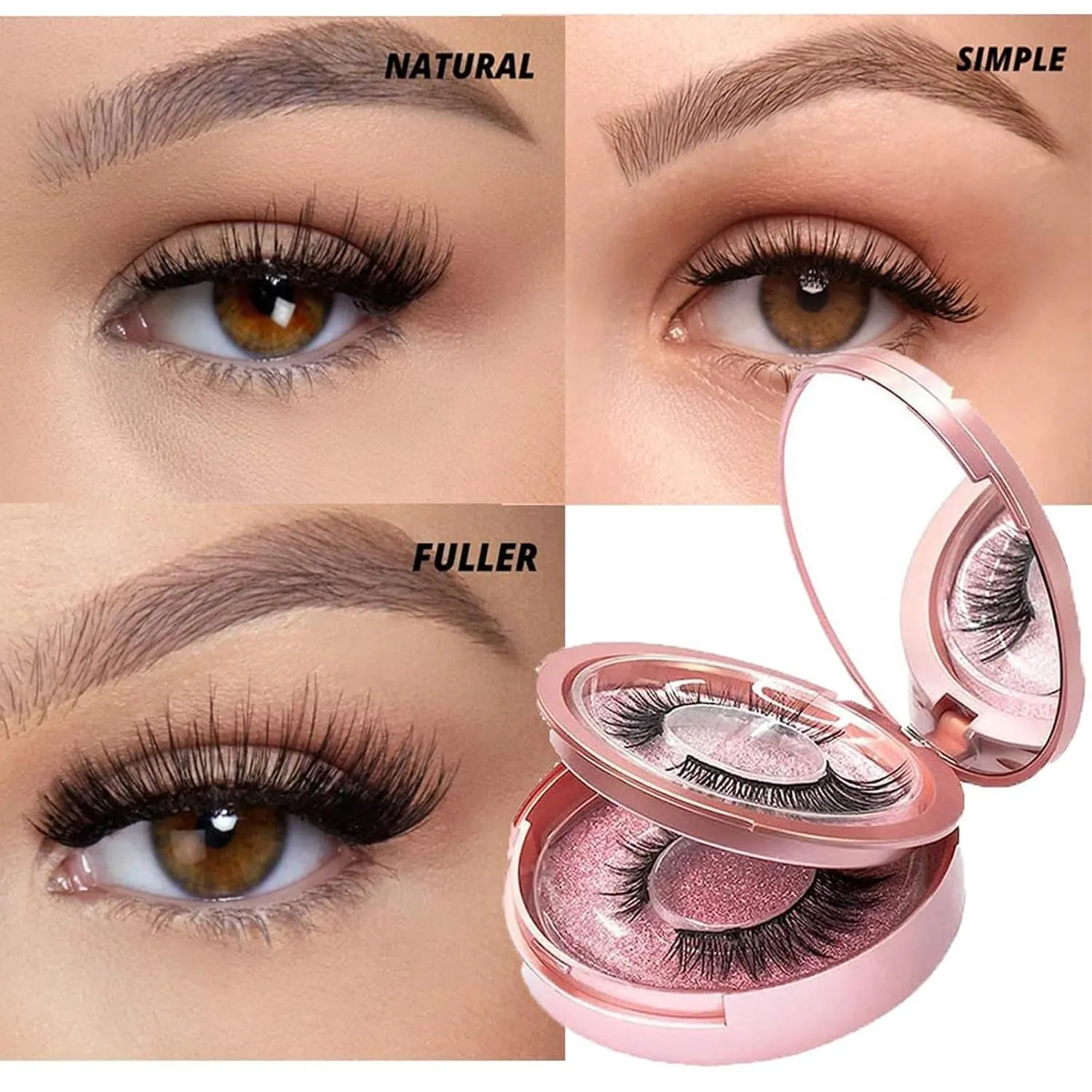 Aerliss Magnetic Lashes, Aerliss Ez Bella Lashes, Aerliss Magnetic Eyelashes, Aerliss Easy Bella Lashes, Reusable Magnetic Eyelashes, With Applicator No Glue Or Liner Needed, Natural Look (01 03)