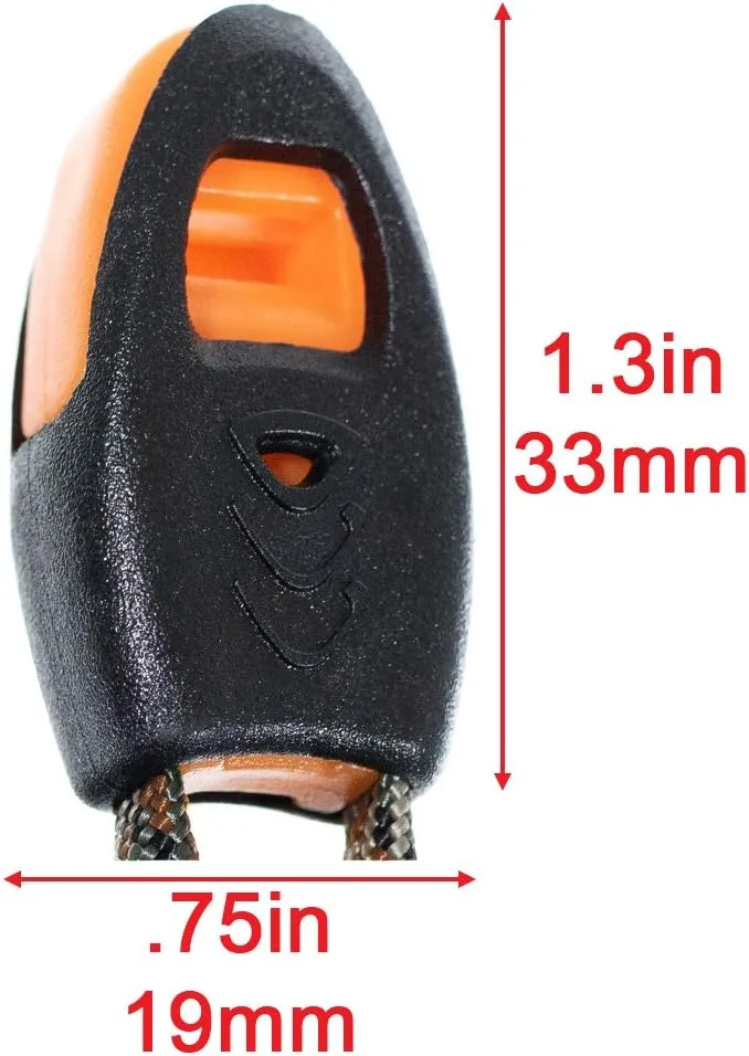 Aerowave Cord End Whistle Zipper Pulls - Rope, Cord, String, Paracord Zipper Pull Ends (500 Pack, Black and Orange)
