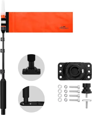 Affordura Kayak Lights with Orange Flag Pole Kit 55.5" Height White LED 360 Light Battery Powered Boat Navigation Lights for Night Kayak Fishing and Paddling, Perfect Kayak Accessories Gadgets