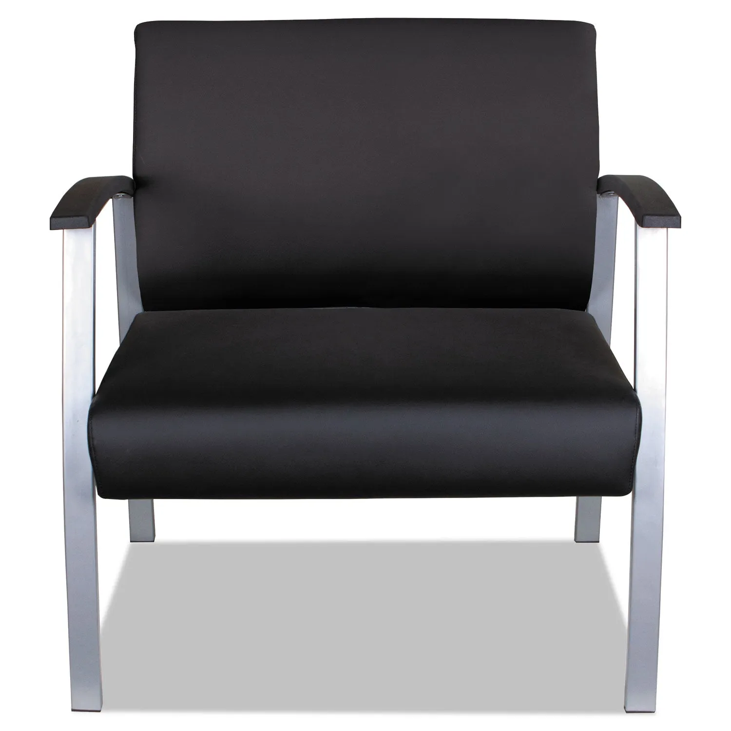Alera® Alera metaLounge Series Bariatric Guest Chair, 30.51" x 26.96" x 33.46", Black Seat, Black Back, Silver Base