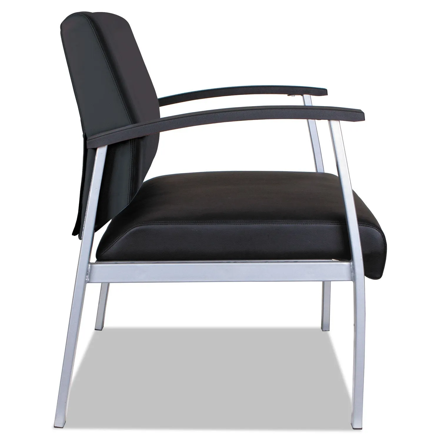 Alera® Alera metaLounge Series Bariatric Guest Chair, 30.51" x 26.96" x 33.46", Black Seat, Black Back, Silver Base