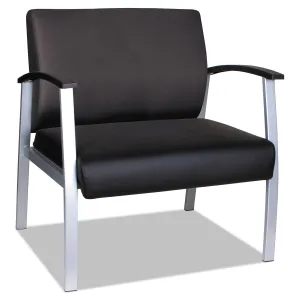 Alera® Alera metaLounge Series Bariatric Guest Chair, 30.51" x 26.96" x 33.46", Black Seat, Black Back, Silver Base