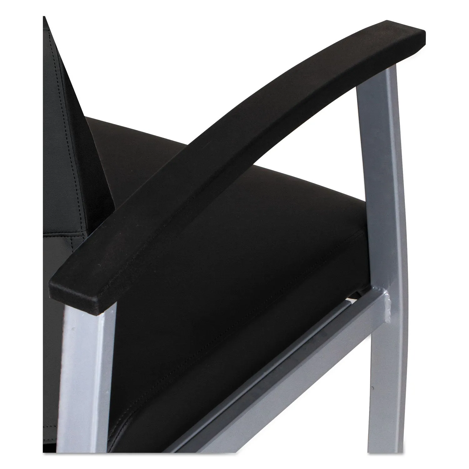 Alera® Alera metaLounge Series Bariatric Guest Chair, 30.51" x 26.96" x 33.46", Black Seat, Black Back, Silver Base