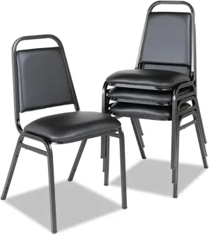 Alera ALESC68VY10B 18.5 in. Seat Height Supports Up to 250 lbs. Padded Steel Stacking Chair - Black Seat (4/Carton)