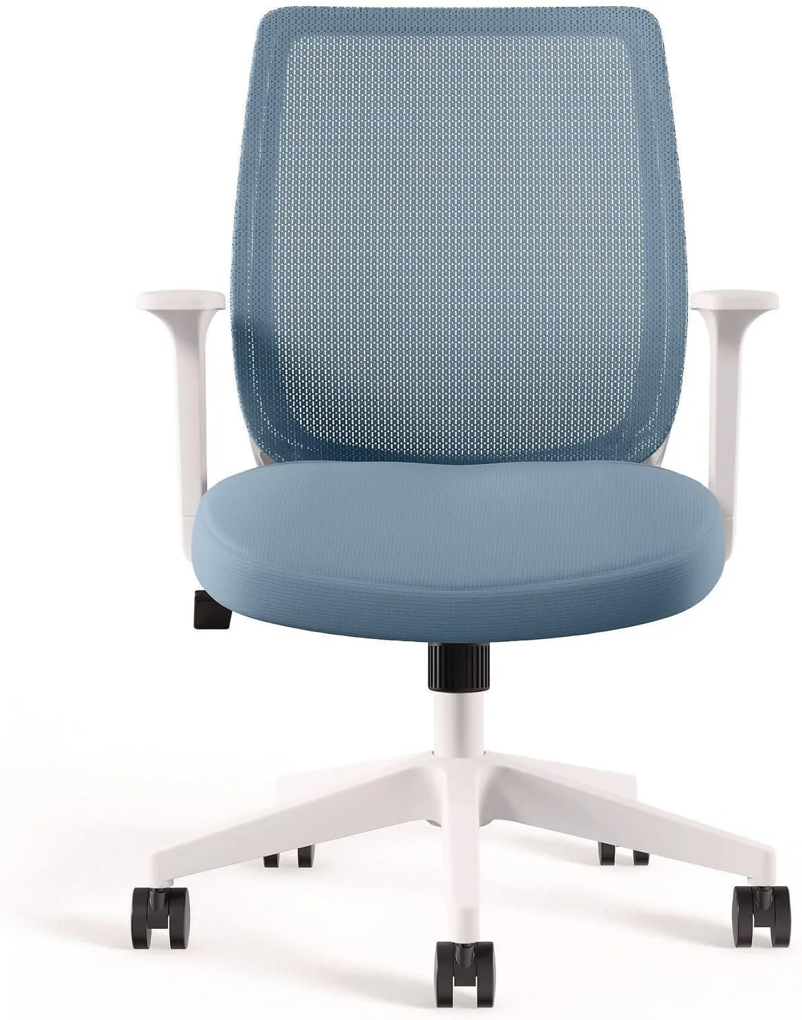 Alera Wessex Ergonomic Mesh Back Office Task Chair, Swivel Computer Desk Chair, Adjustable Seat Height, Supports Up to 275 lbs, Light Blue/White