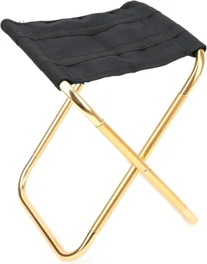 Alvinlite Mini Folding Camping Stool, Lightweight Camp Chair Aluminum Alloy Folding Stool for Outdoor Travel Fishing BBQ Hiking