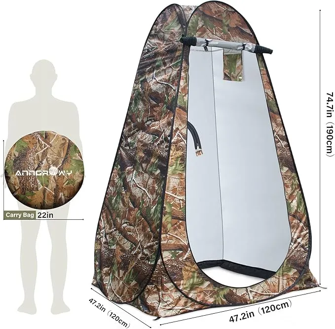 anngrowy Pop Up Privacy Tent Shower Tent Portable Outdoor Camping Bathroom Toilet Tent Changing Dressing Room Privacy Shelters Room for Hiking and Beach Sun Shelter Picnic Fishing– UPF40  Waterproof
