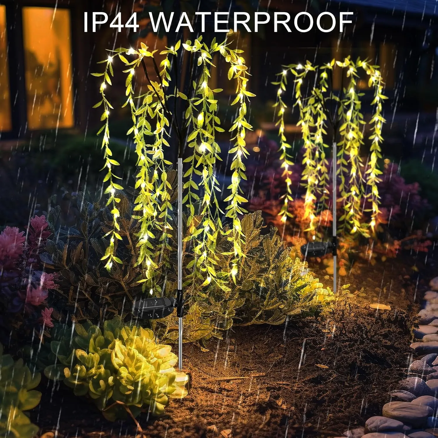 Anordsem Solar Lights Outdoor Waterproof: Garden Light Solar Powered for Yard Outside - Weeping Willow Tree LED Lighting Patio Path Decoration - Gardening Gifts for Women Mom Grandma