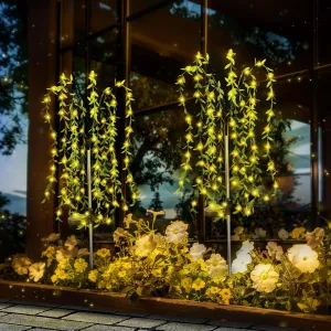 Anordsem Solar Lights Outdoor Waterproof: Garden Light Solar Powered for Yard Outside - Weeping Willow Tree LED Lighting Patio Path Decoration - Gardening Gifts for Women Mom Grandma