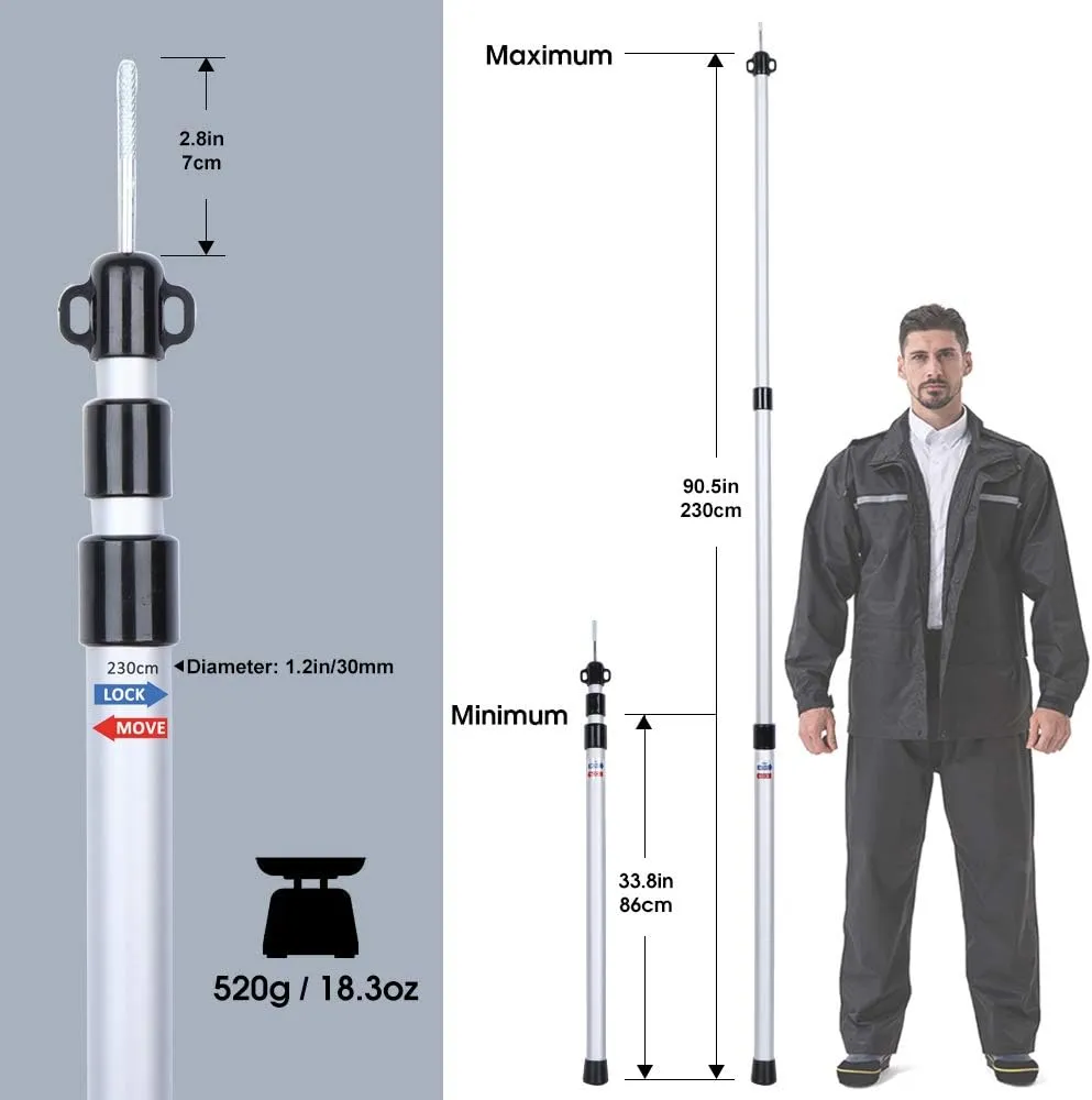 Anyoo Adjustable Telescoping Tarp Poles Set of 2 Aluminum Rods for Camping Backpacking Hiking