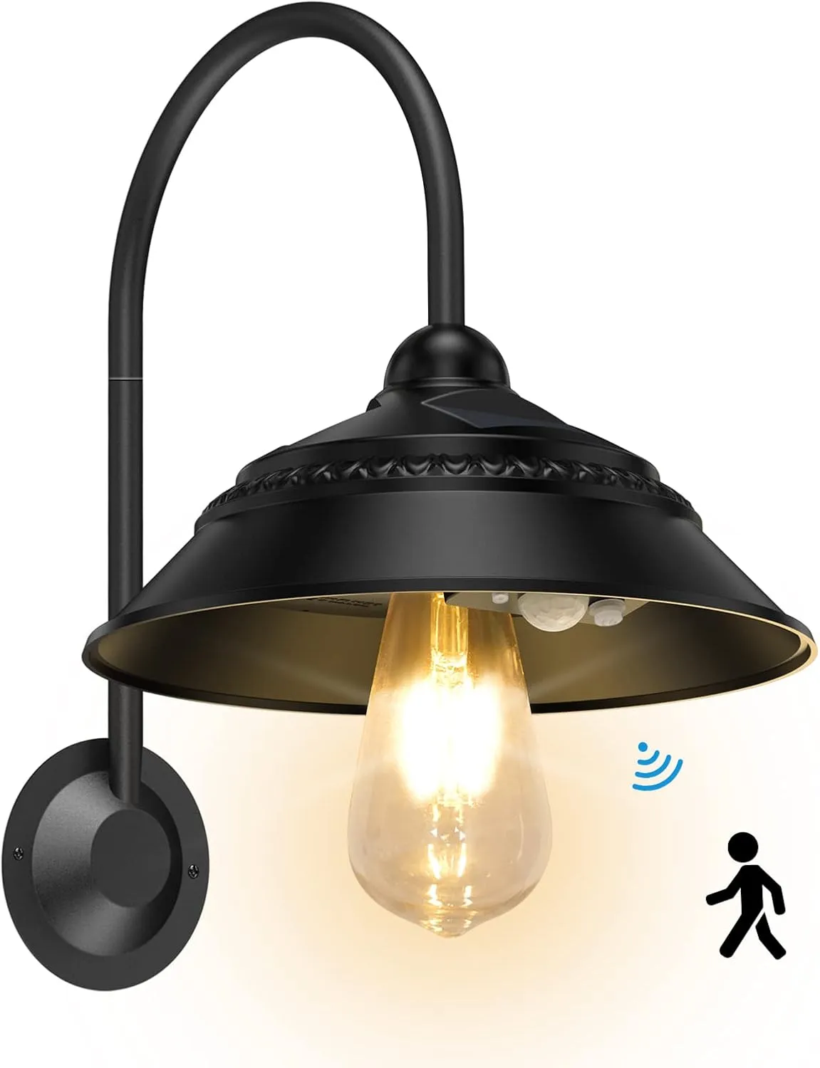 Aqonsie Solar Barn Light Outdoor With 3 Lighting Modes & Motion Sensor Wall Sconces, Rustic Chicken Coop Lights, Waterproof Wall Mount Light for Barn/Shed/Farmhouse/Porch