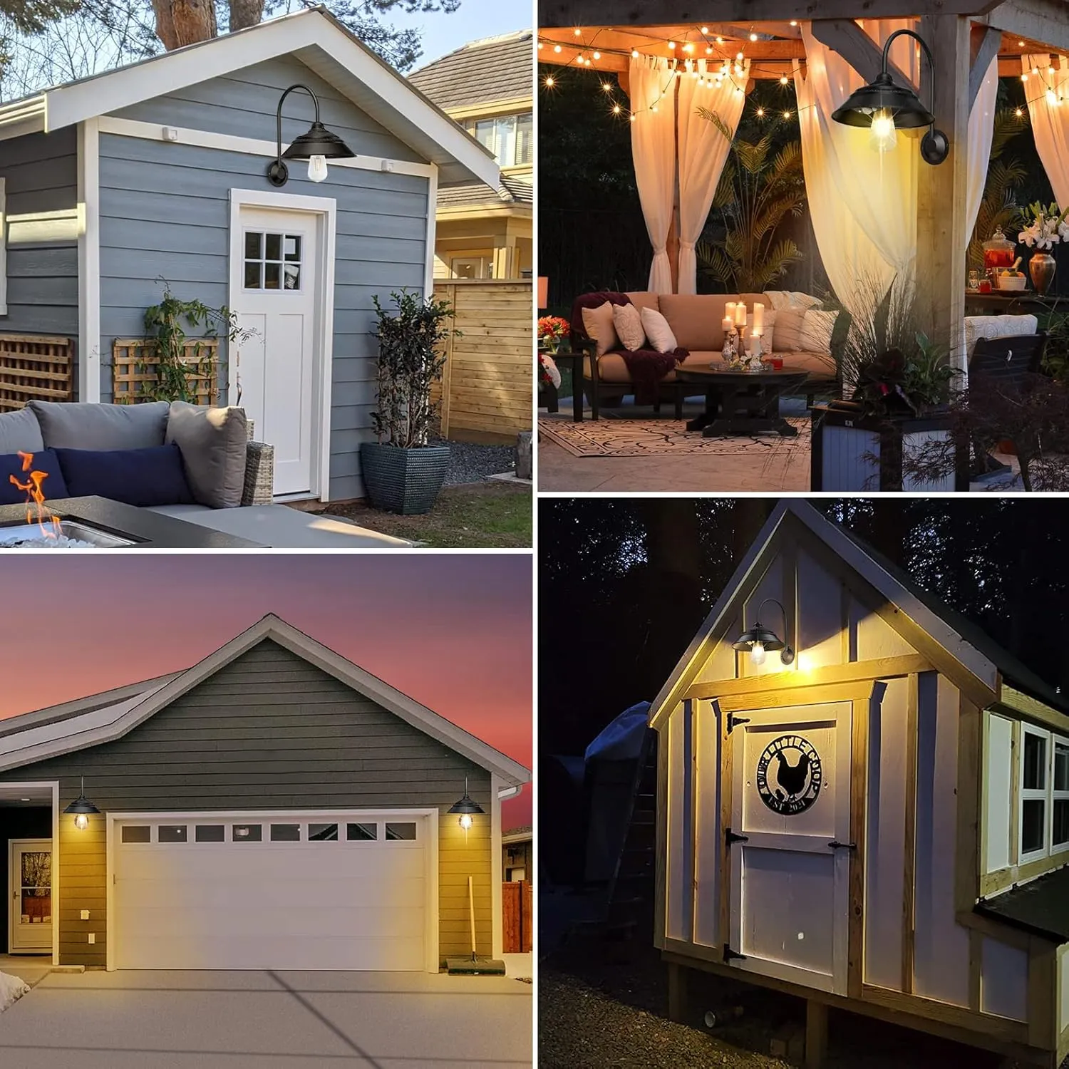 Aqonsie Solar Barn Light Outdoor With 3 Lighting Modes & Motion Sensor Wall Sconces, Rustic Chicken Coop Lights, Waterproof Wall Mount Light for Barn/Shed/Farmhouse/Porch