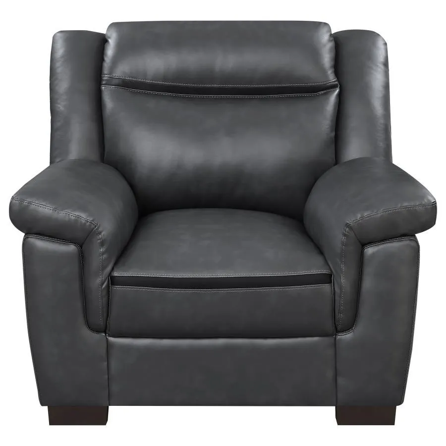 Arabella - Upholstered Padded Arm Accent Chair - Gray
