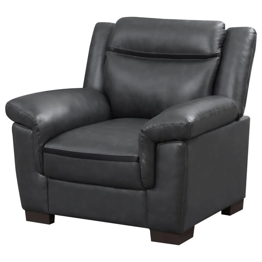 Arabella - Upholstered Padded Arm Accent Chair - Gray