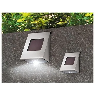 Arlec Stainless Steel Camas Solar Wall Light Solar Powered