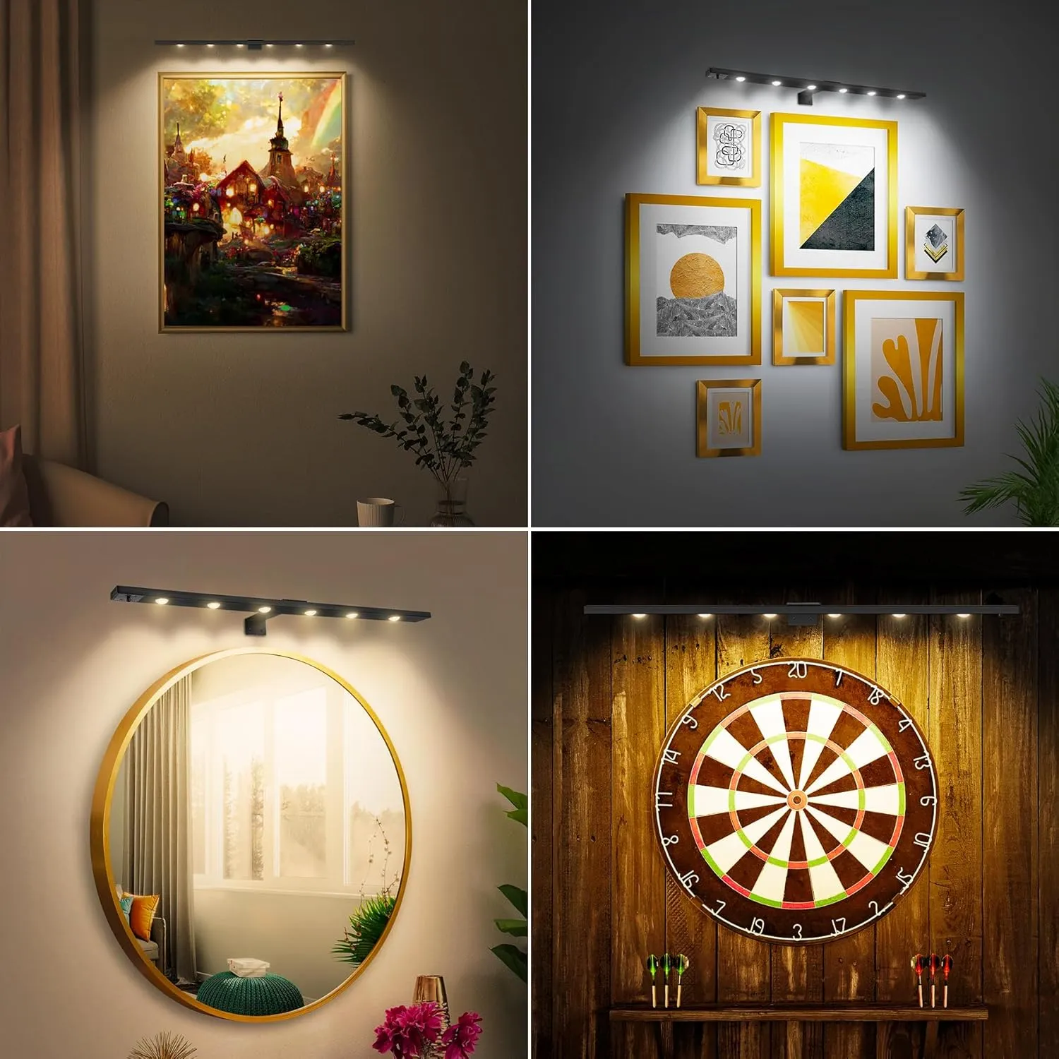 Art Light for Painting 22" Battery Operated Rechargeable, Full Aluminium Wall Picture Light With Remote Control for Display Artwork, Paintings, Portrait, Magnetic