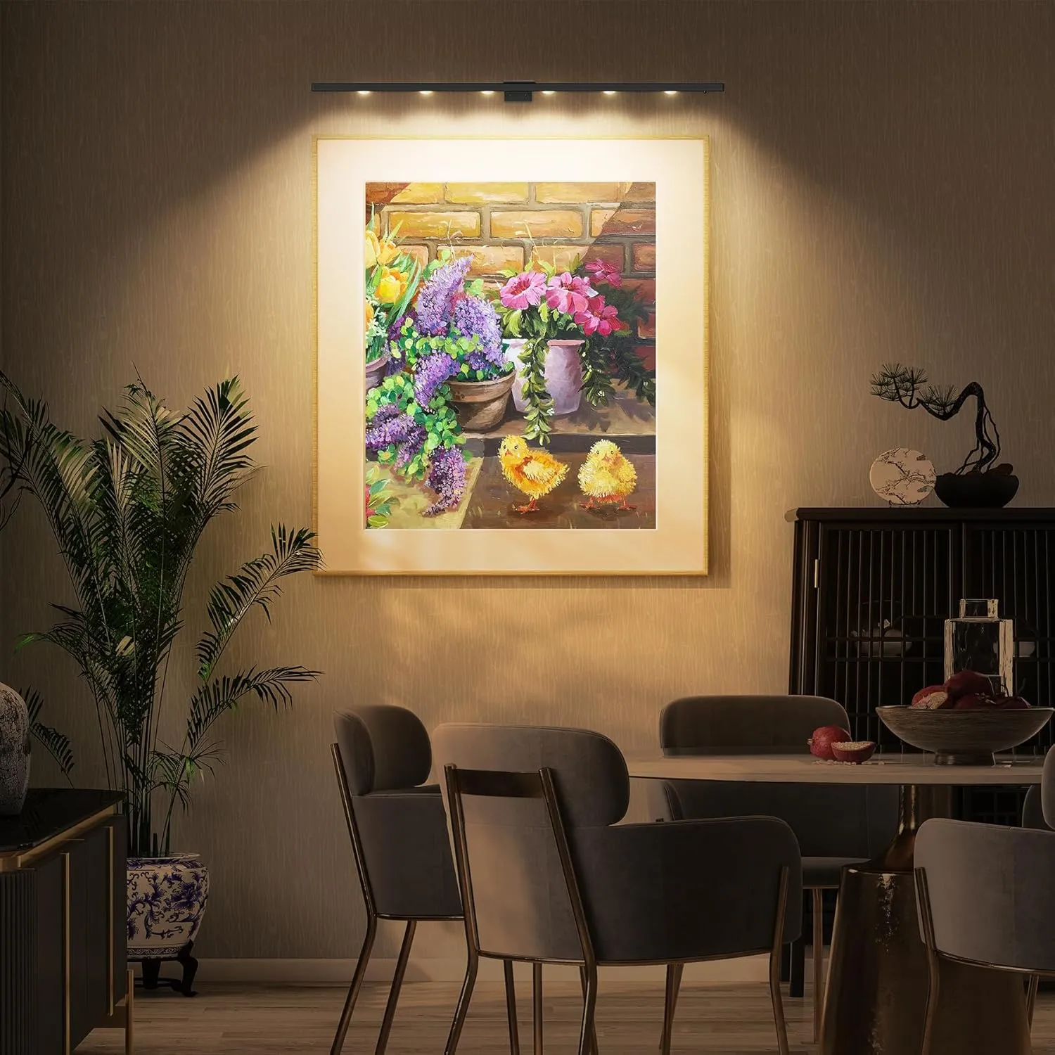 Art Light for Painting 22" Battery Operated Rechargeable, Full Aluminium Wall Picture Light With Remote Control for Display Artwork, Paintings, Portrait, Magnetic