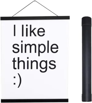 Artmag Magnetic Poster Hanger Frame, 24x36 24x32 24x18 Light Wood Wooden Magnet Canvas Artwork Print Poster Hangers Frames Hanging Kit (Black, 24")