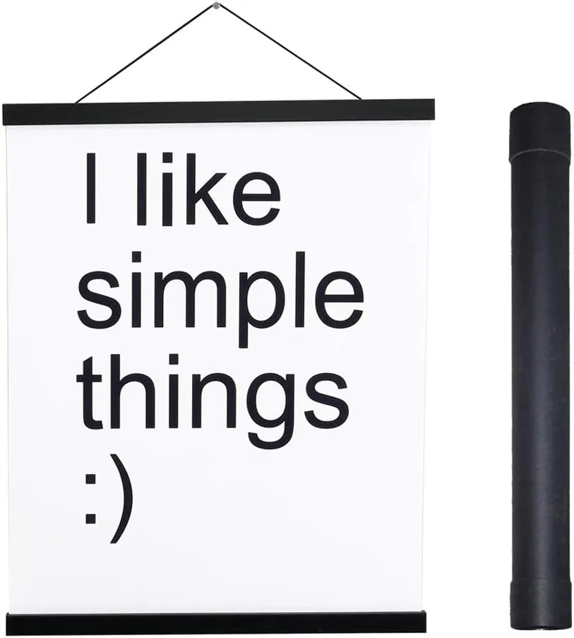 Artmag Magnetic Poster Hanger Frame, 24x36 24x32 24x18 Light Wood Wooden Magnet Canvas Artwork Print Poster Hangers Frames Hanging Kit (Black, 24")