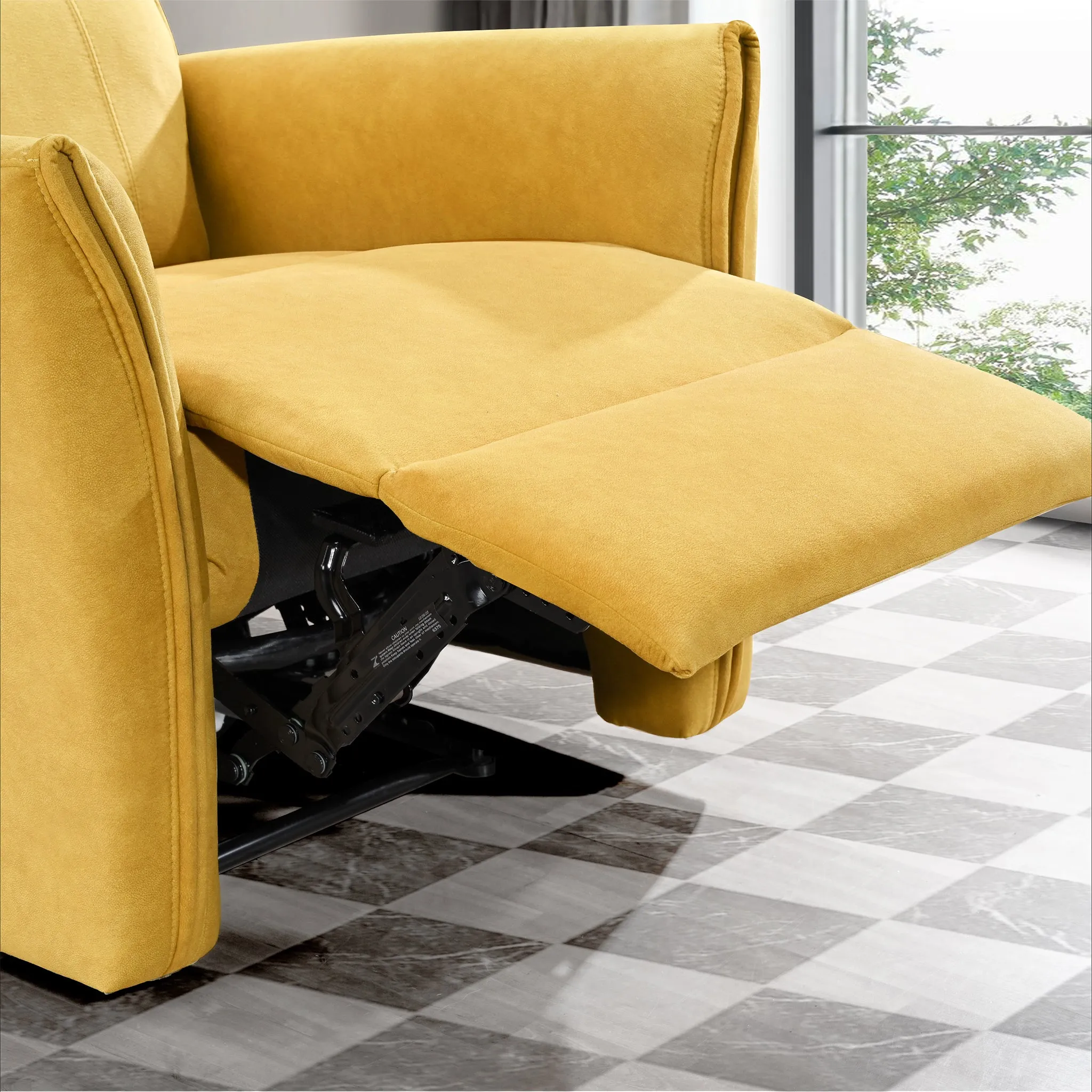 Asheville Dark Yellow Suede Recliner Chair