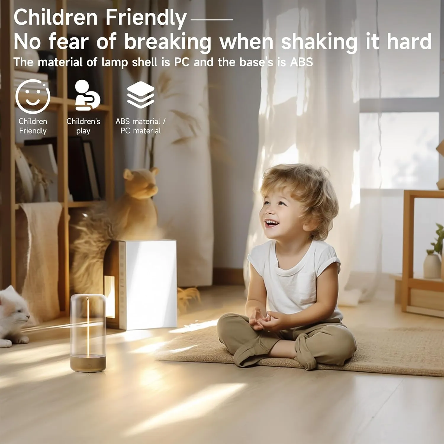 Auge Mini Tabe Light with Breathing Effect, Ideal as Atmosphere or Playing Games (Golden)