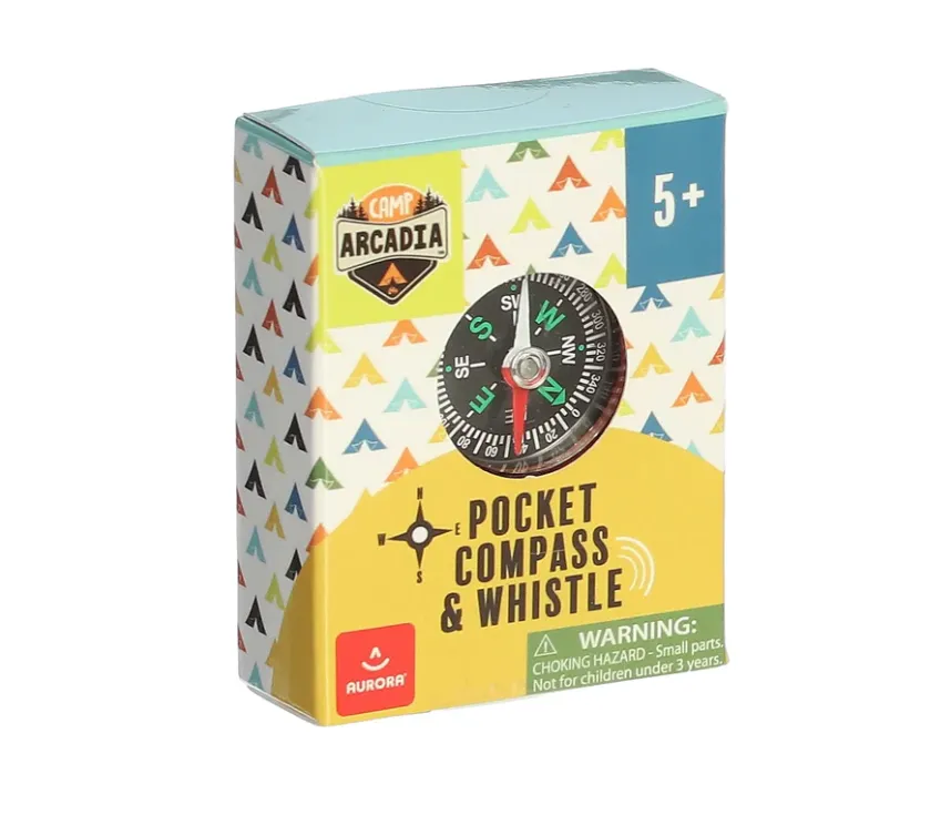 Aurora Camp Arcadia Pocket Compass and Whistle