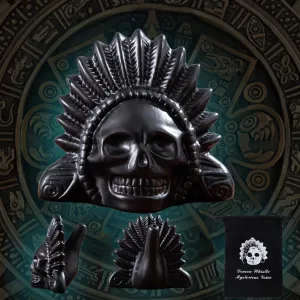 Authentic Aztec Death Whistle, Up to 125  Decibels Screams Creepy Human Sounding Whistle for Halloween, Unique Skull Design （Black）