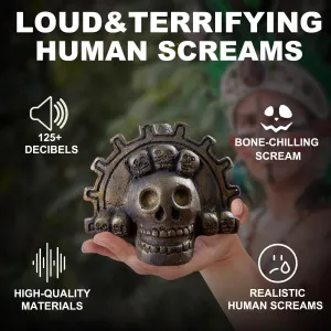 Authentic Spooky Aztec Death Whistle, Loudest Human Sounding Screams 125  Decibels, Halloween Creepy Gift Death Whistle (Bronze)