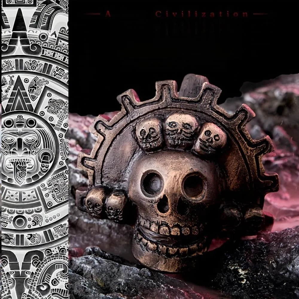 Authentic Spooky Aztec Death Whistle, Loudest Human Sounding Screams 125  Decibels, Halloween Creepy Gift Death Whistle (Retro)