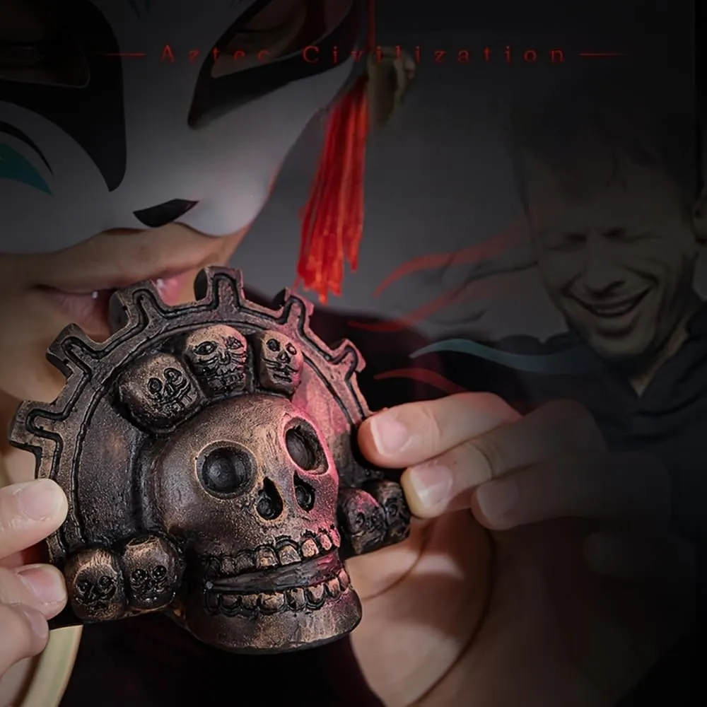 Authentic Spooky Aztec Death Whistle, Loudest Human Sounding Screams 125  Decibels, Halloween Creepy Gift Death Whistle (Retro)