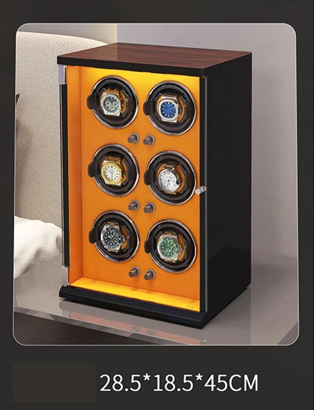 Automatic Watch Winder Box for 1/2/4/6/9/12/16 Watches 5 Rotation Modes for Men's and Women's Watches Storage Display Box