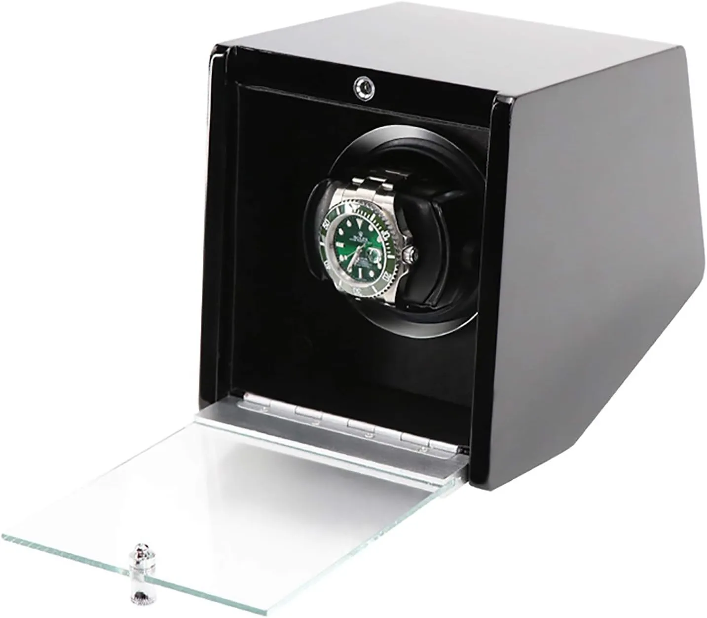 Automatic Watch Winder Dual-Power Mechanical Watches Shaker Rotating Motor Box with Access Control Watch Winding Device with LED Atmosphere Light Quiet and Well ope ()