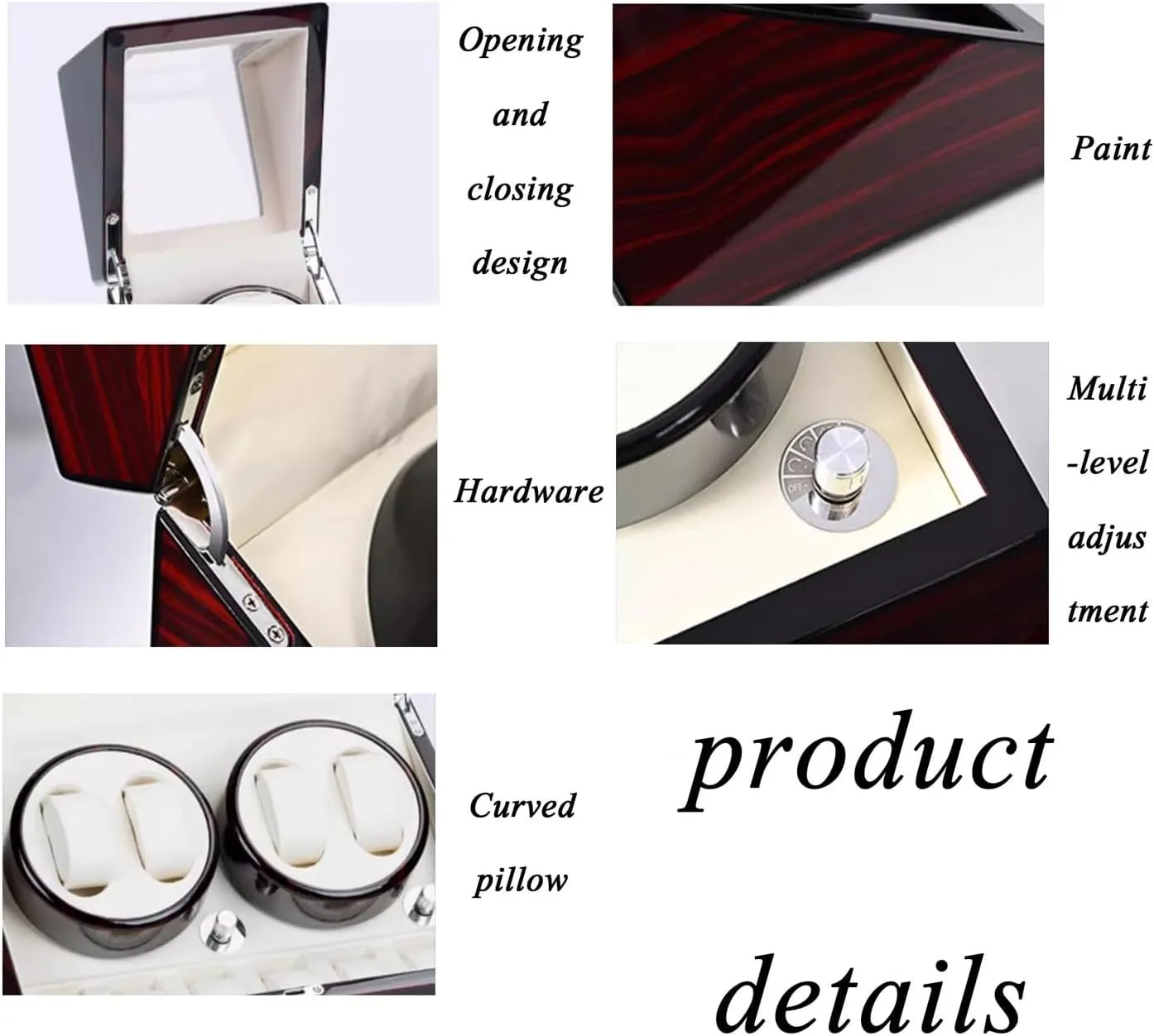 Automatic Watch Winder Watch Winders Fully Automatic Mechanical Watch Winder with Light and Silent Operation (F)