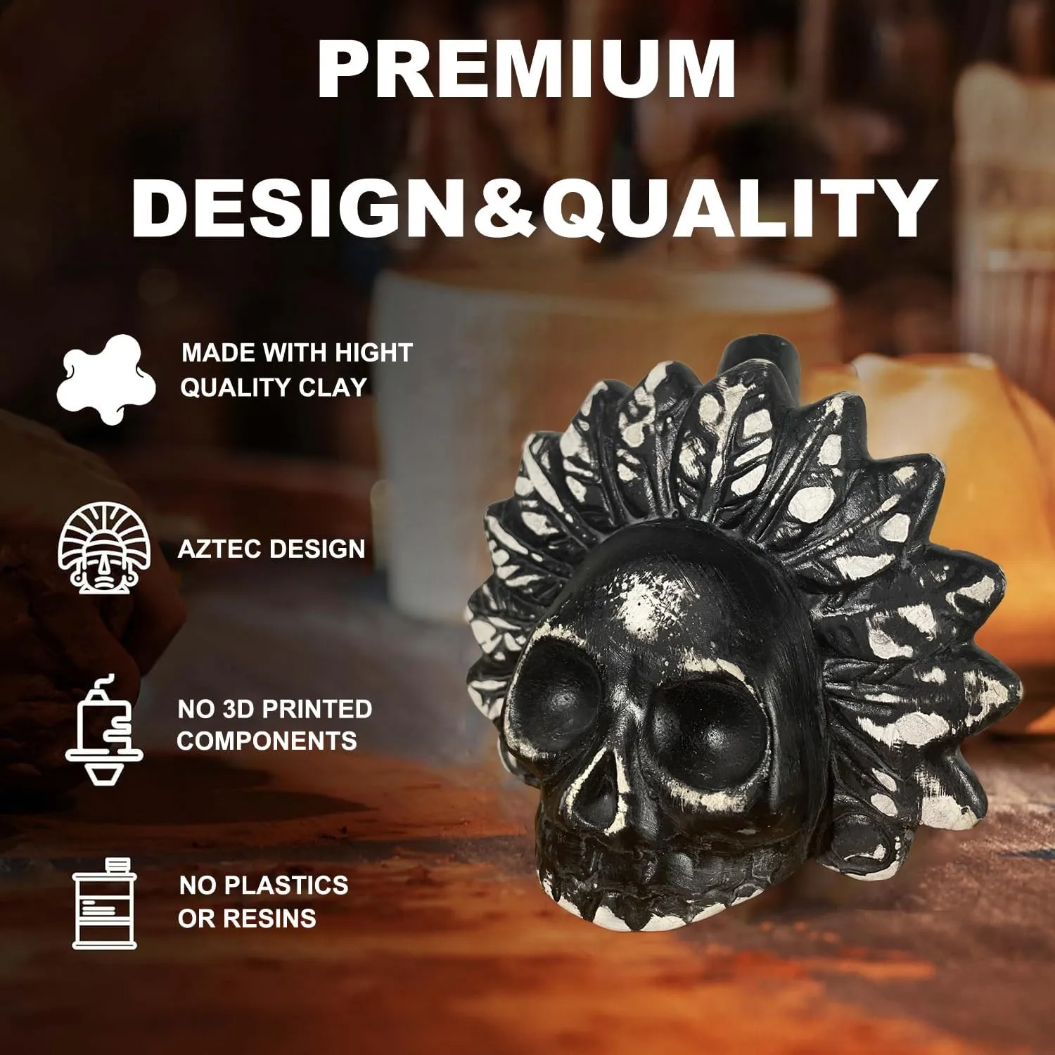 Aztec Death Whistle, Up To125  Decibels Loud Real Screaming Aztec Death Whistle Loudest, Real Screaming Aztec Death Whistle Authentic Human Sounding Screams Aztec War Whistle(Black-White)
