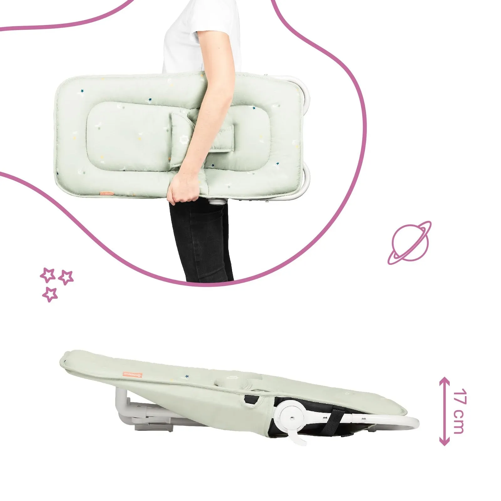Babymoov -  Foldable Baby Bouncer And Rocker  - Green