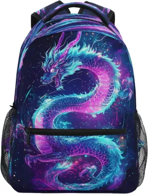 Backpack School Bookbag Travel Bag Angry Rainbow Dragon for Girls Boys Teen