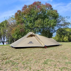 Backpacking Tent 1 Person Ultralight Aluminum Pole Stormproof Camping Tent Suitable for Four Seasons Single Person Tent, Brown