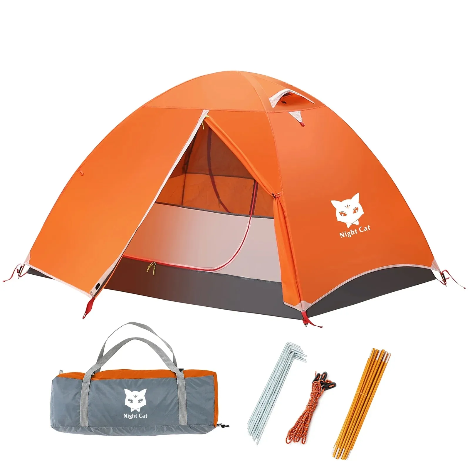 Backpacking Tent for 2 - Easy Setup, Rainproof, Double Layers, 2 Doors, Perfect for Camping Adventures!
