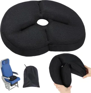 BALAPET Portable Foldable Travel Seat Cushion,Thick Airplane Seat Cushion for Long Flights,Travel Essentials Adjustable Pad for Flying, Airplane, Office, Home, Trains, Cars(14.9x11.8x1.6in)