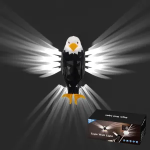Bald Eagle Wall Light,with Remote Control,Magnetic Wall Mounted Lamp with Timer Function,Ideal for Bedroom Wall Lights and Indoor Lighting,Creative Wall Lights Solution for Kids Room and Home Decor