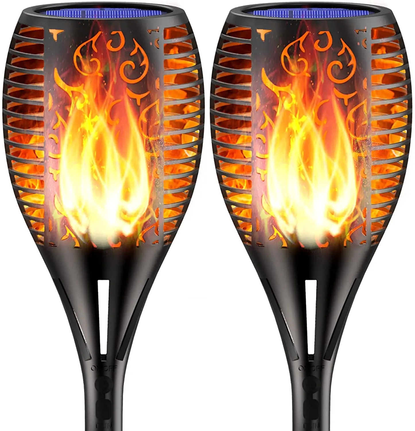 Balight Solar Torch Lights, 96 LED Waterproof Flickering Flames Solar Lights Outdoor Landscape Decoration Lighting Dusk to Dawn Auto On/Off Security Torch Light for Patio Garden Yard Driveway