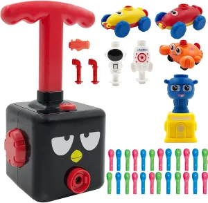 Balloon Car Toy Pump Set, Balloon Launcher Car Toy Set, Balloon Animals Kit with Pump, Balloon Racers Toy with Pump, Balloon Powered Cars, Creative Inflatable Racing Car for Kids (Black Bird)