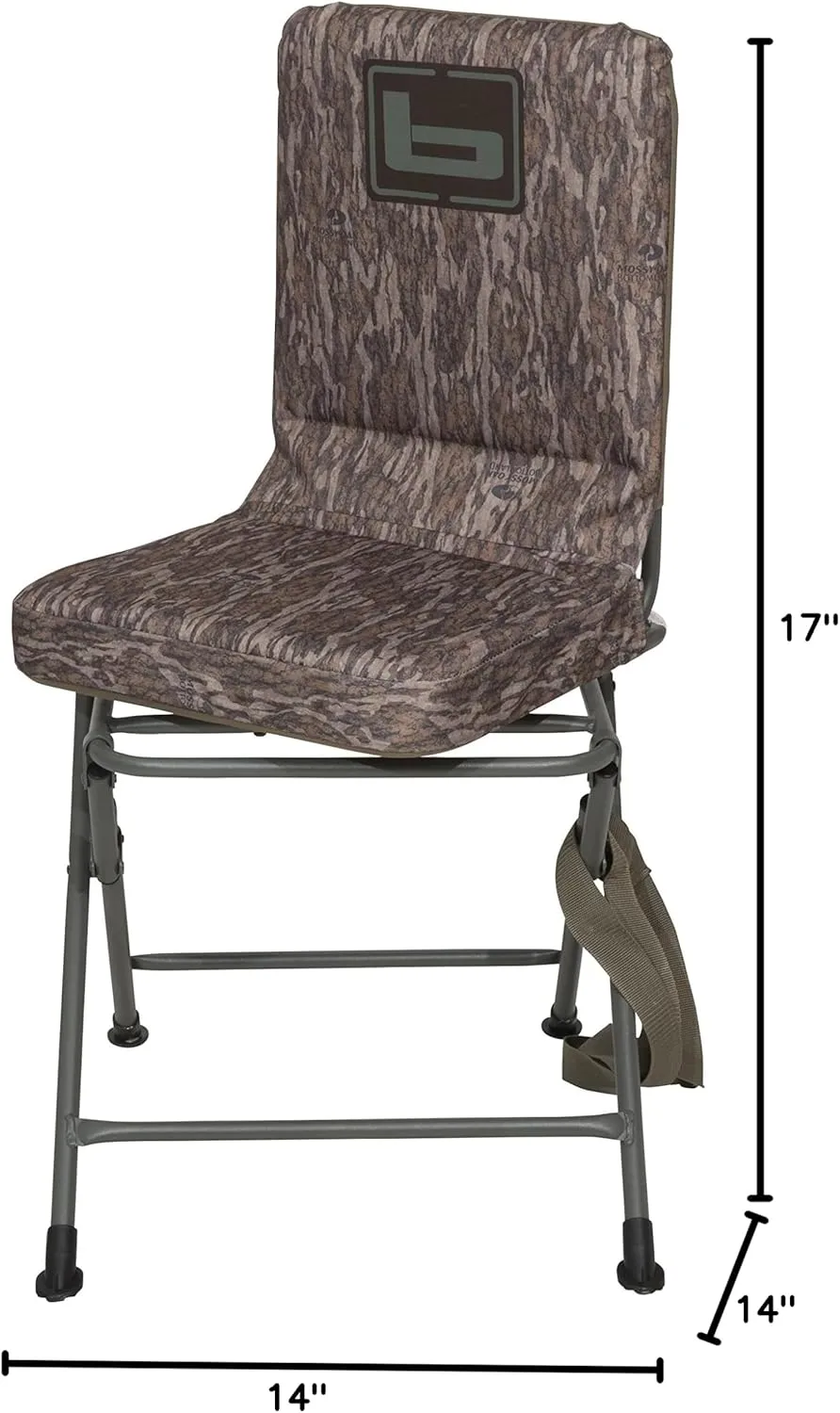 Banded Swivel Blind Chair – 360° Silent Rotation, Adjustable Legs, Padded Seat for Hunting (Bottomland, Tall)