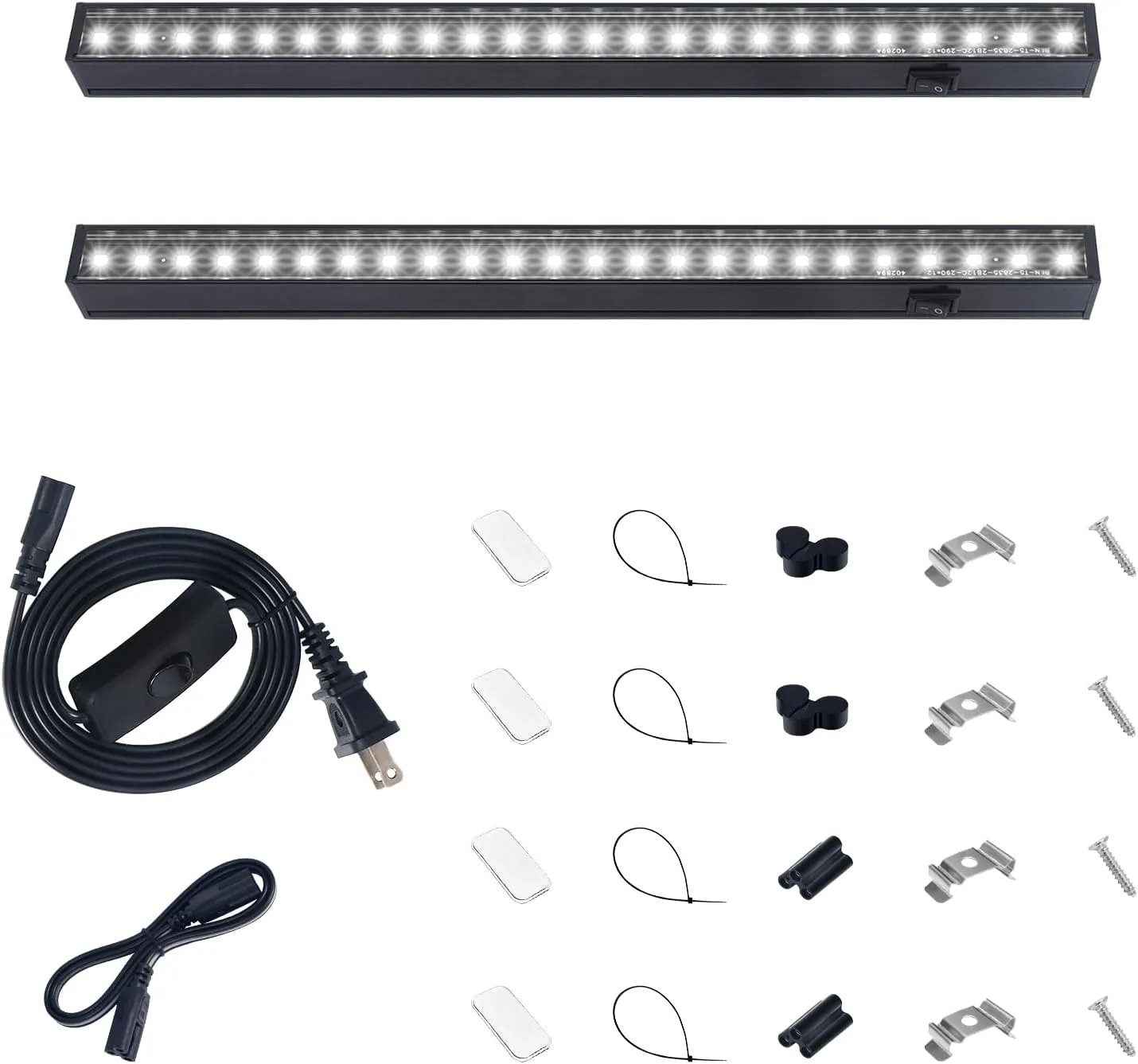 Barrina T5 Plant Lights for Indoor Growing, 1FT 10W (2 X 5W) Led Grow Light with Magnetic Design, Full Spectrum Grow Light Strip with Black Cover, Plug and Play, 5000K, 2 Packs
