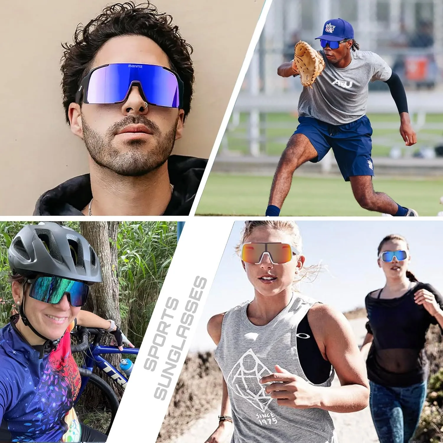 Baseball Sunglasses for Men Women UV400 Protection Sports Glasses for Cycling Running Softball Sunglasses