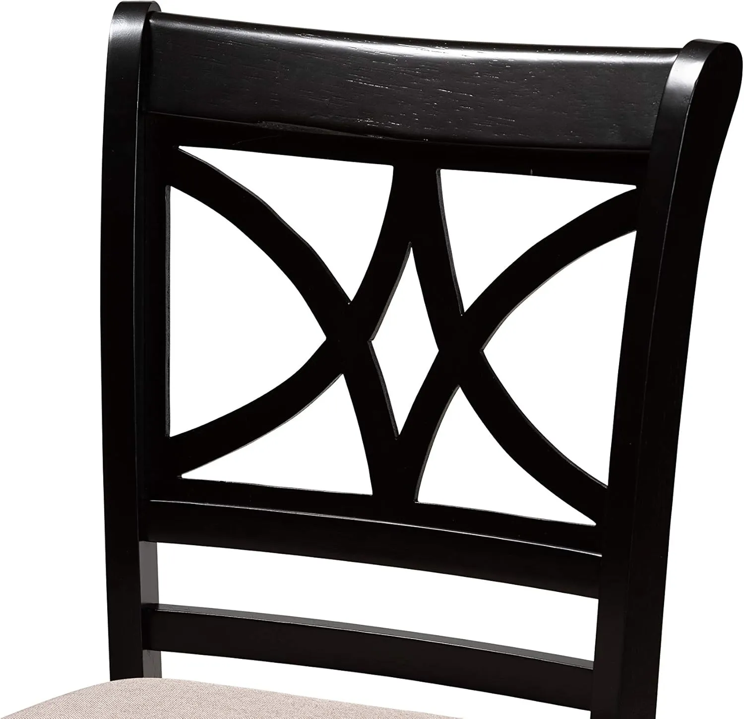Baxton Studio Chandler Modern and Contemporary Sand Fabric Upholstered and Espresso Brown Finished Wood 2-Piece Counter Height Pub Chair Set