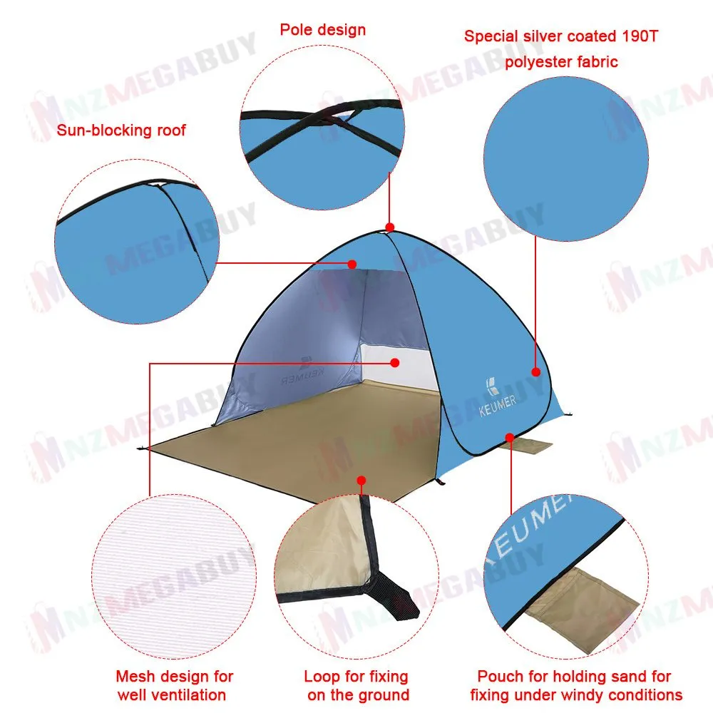 Beach Tent Sun Shelter Portable POP-UP Shade Outdoor Camping*M
