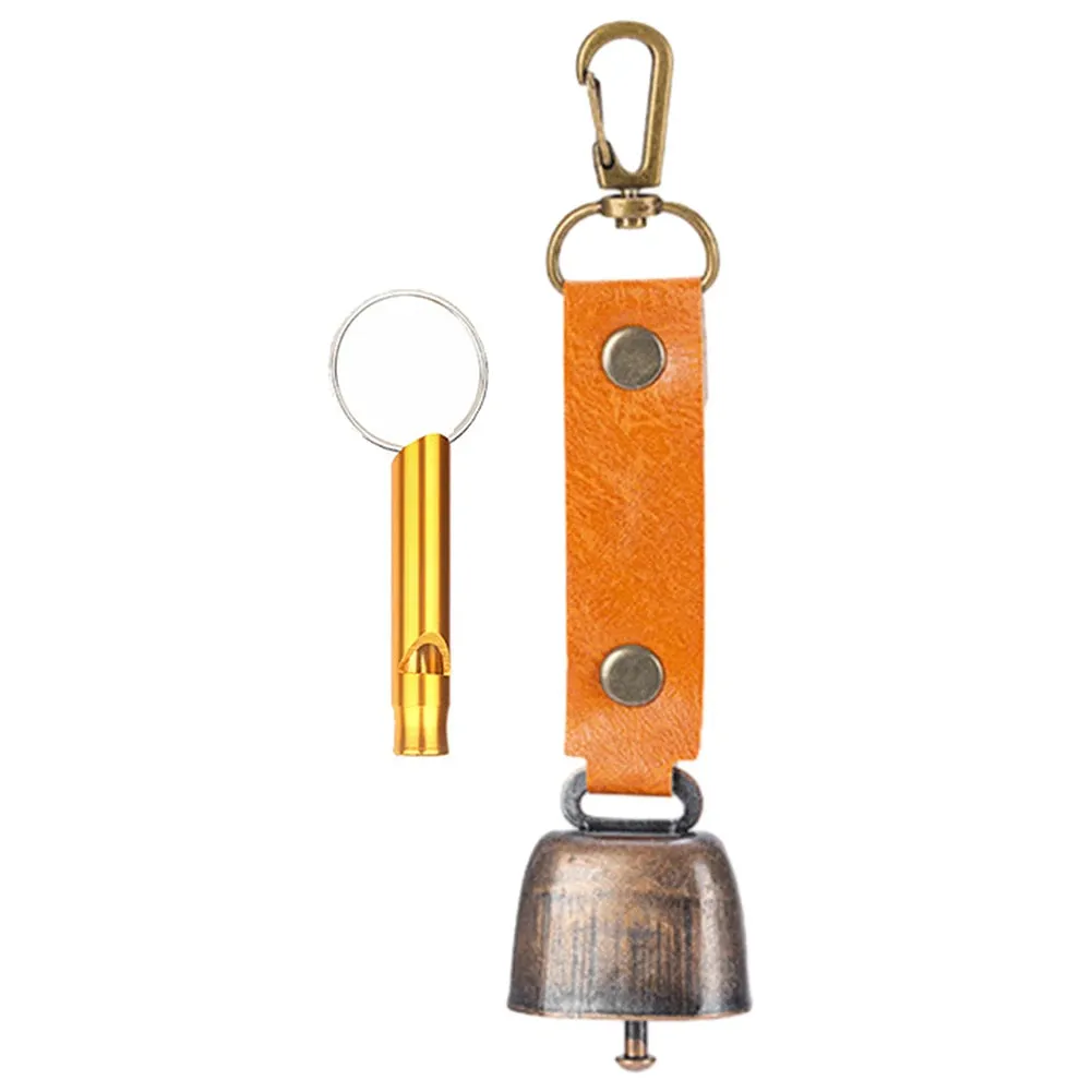 Bear Bell with Whistle Set with Magnetic Silencer Bear Repelling Bell Hanging Bear Bell Outdoor Camping Hiking Emergency Gear